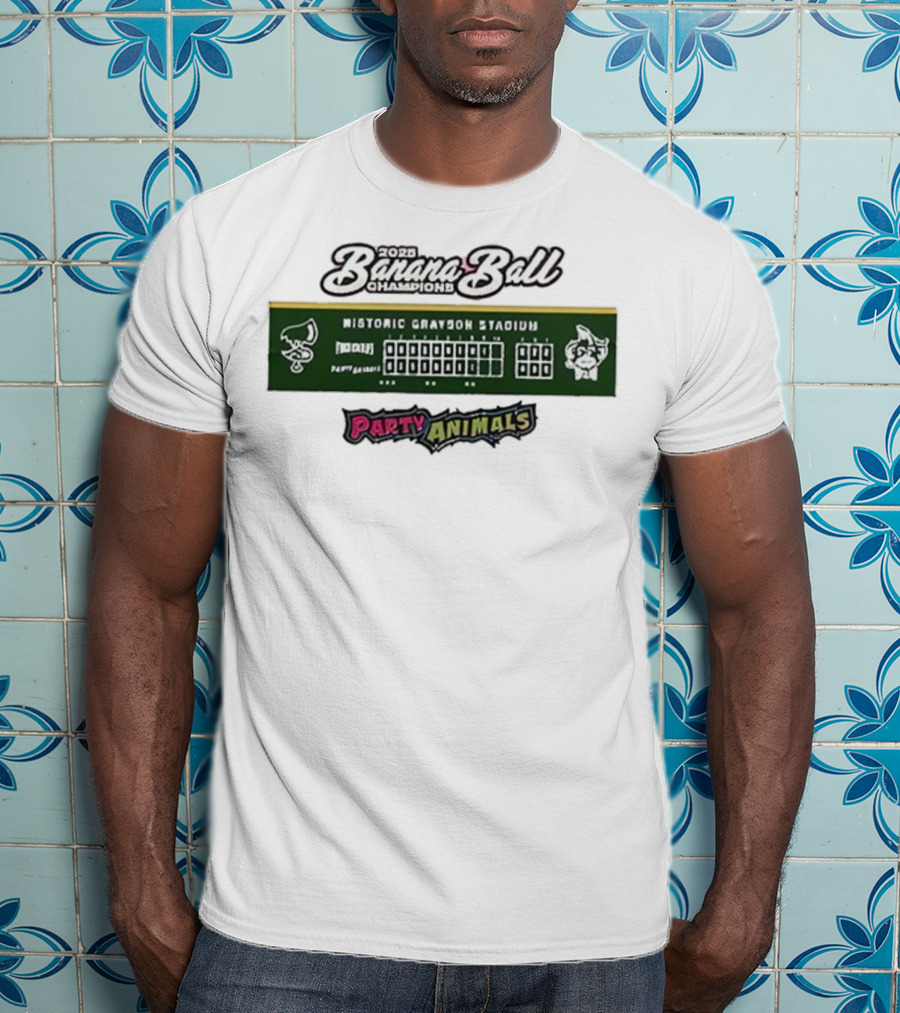 2025 Banana Ball Champions Historic Grayson Stadium Party Animals T-Shirt