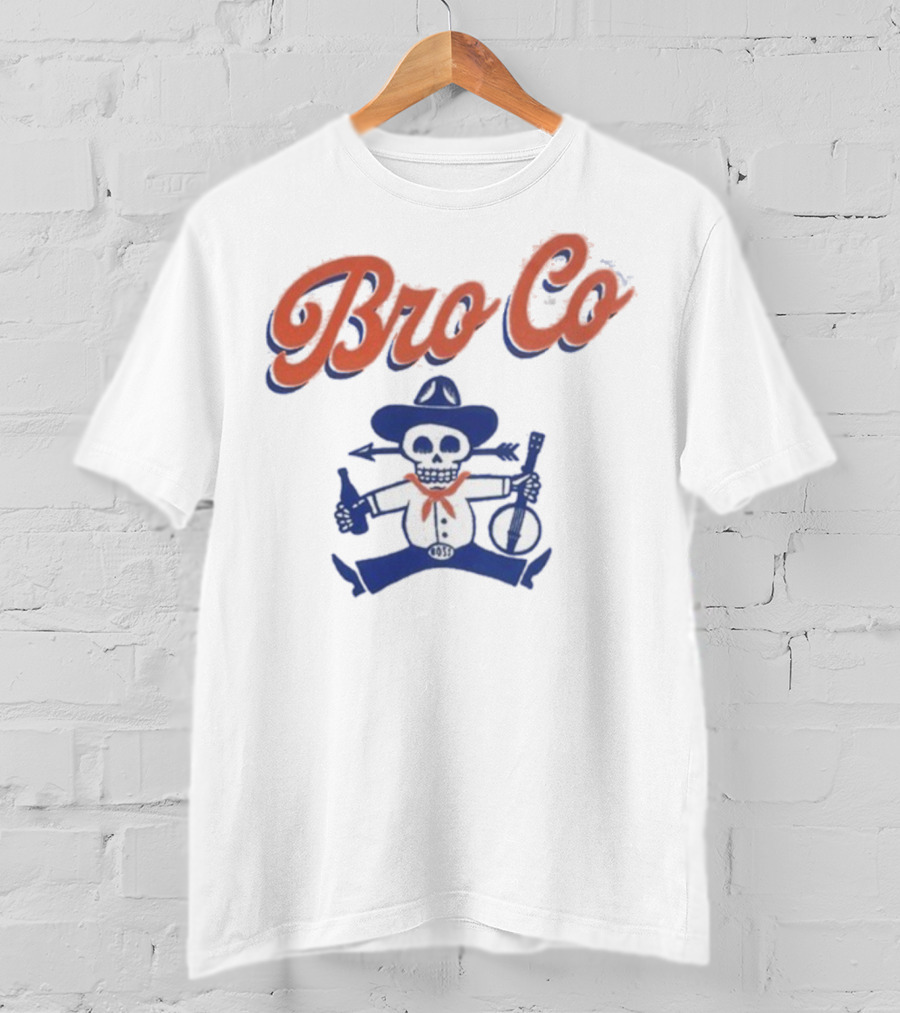 Bro Co Skeleton Cowboy With Banjo And Bottle T-Shirt