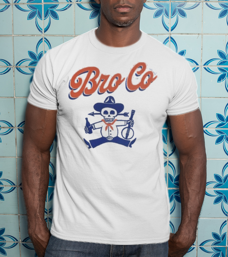 Bro Co Skeleton Cowboy With Banjo And Bottle T-Shirt