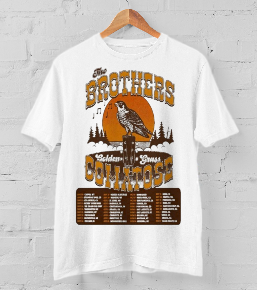 The Brothers Comatose Golden Grass 2025 Tour Dates Casper Wyoming To Grass Valley California T-Shirt