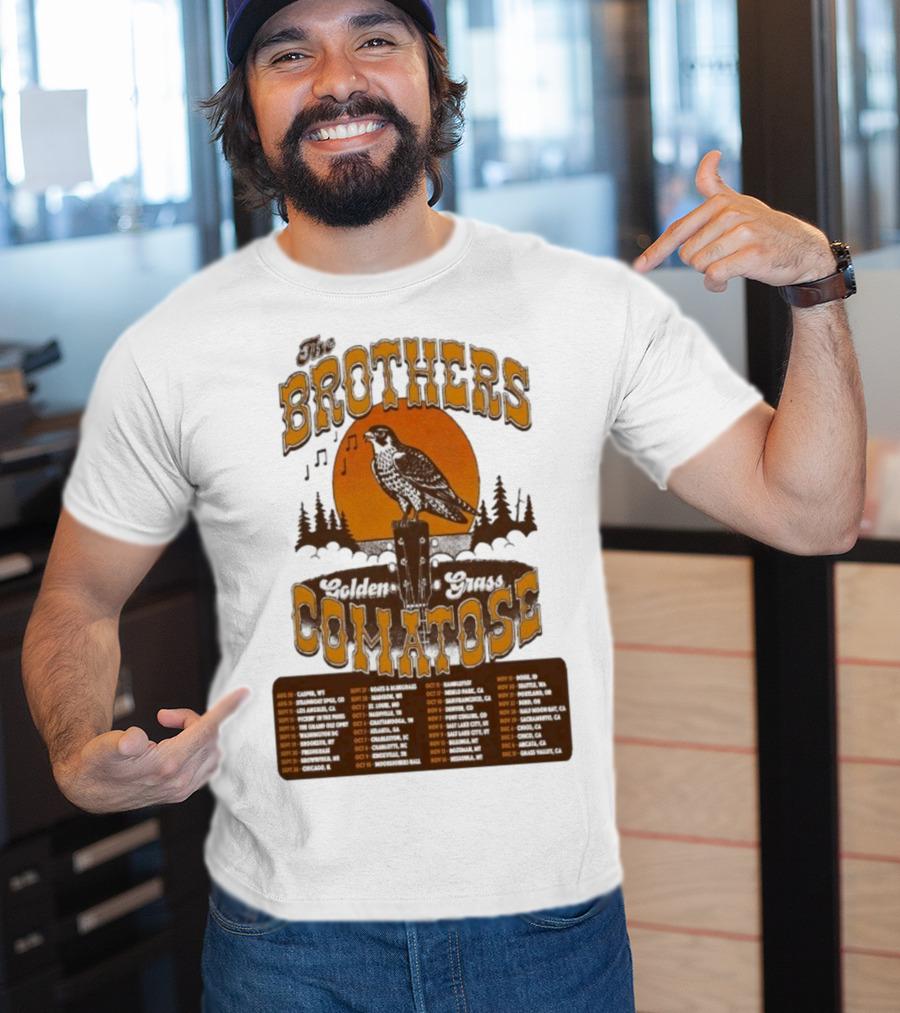 The Brothers Comatose Golden Grass 2025 Tour Dates Casper Wyoming To Grass Valley California T-Shirt