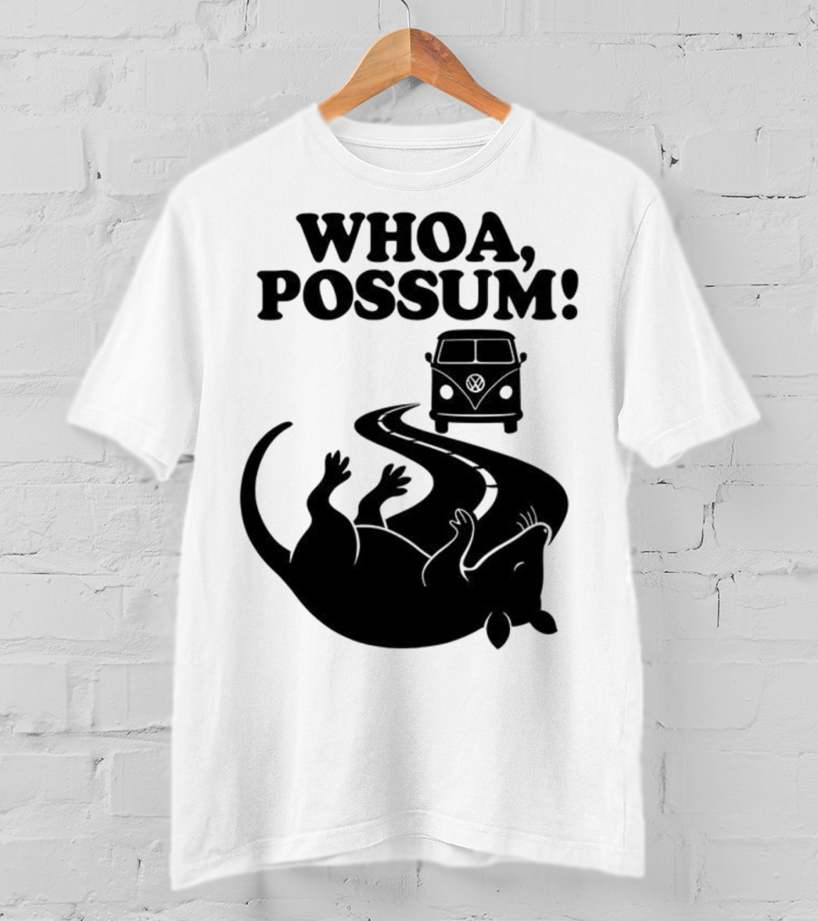 Whoa Possum Vintage Van Opossum Road Trip T-Shirt