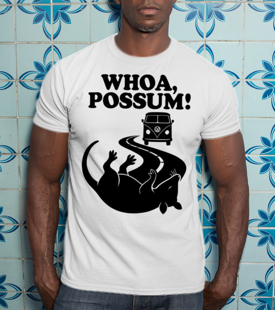 Whoa Possum Vintage Van Opossum Road Trip T-Shirt