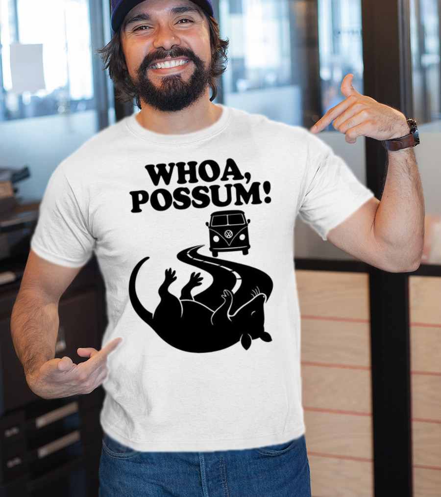 Whoa Possum Vintage Van Opossum Road Trip T-Shirt