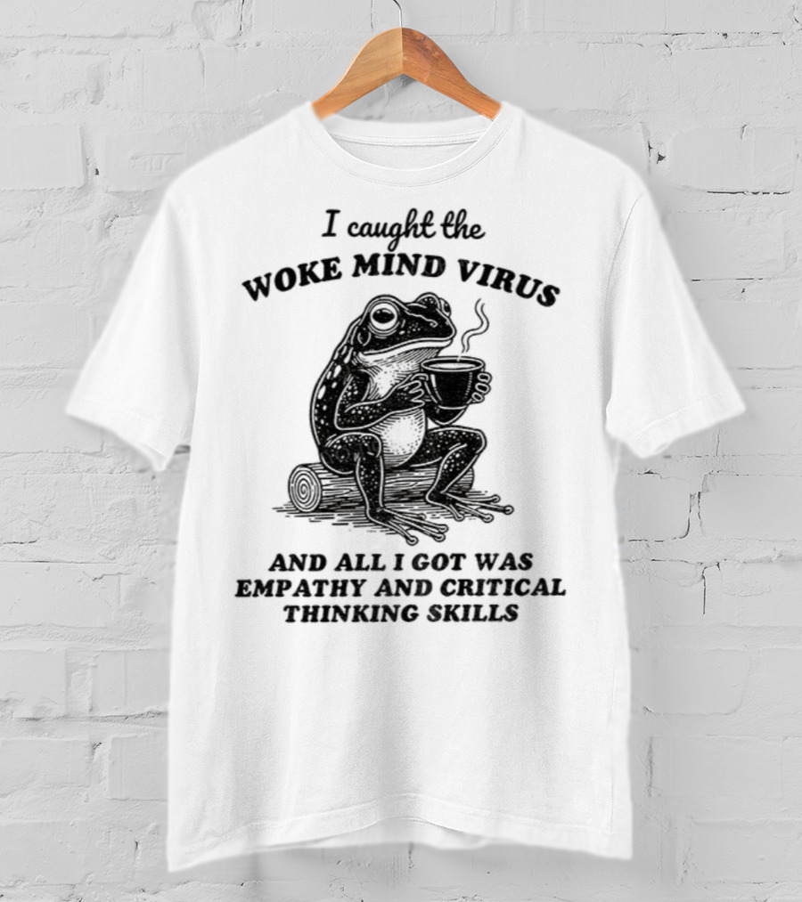 Awakened Thinking Virus Frog Woke Mind Virus Empathy Crystal Seven Chakras T-Shirt