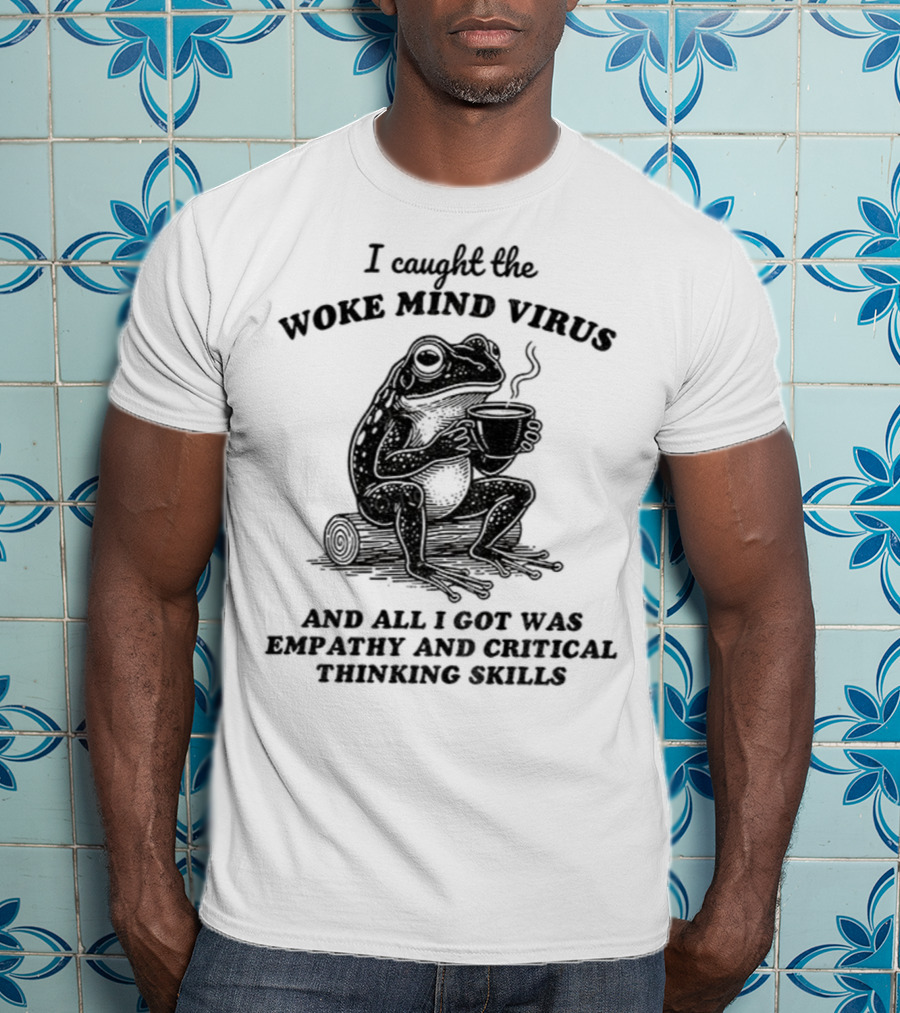 Awakened Thinking Virus Frog Woke Mind Virus Empathy Crystal Seven Chakras T-Shirt