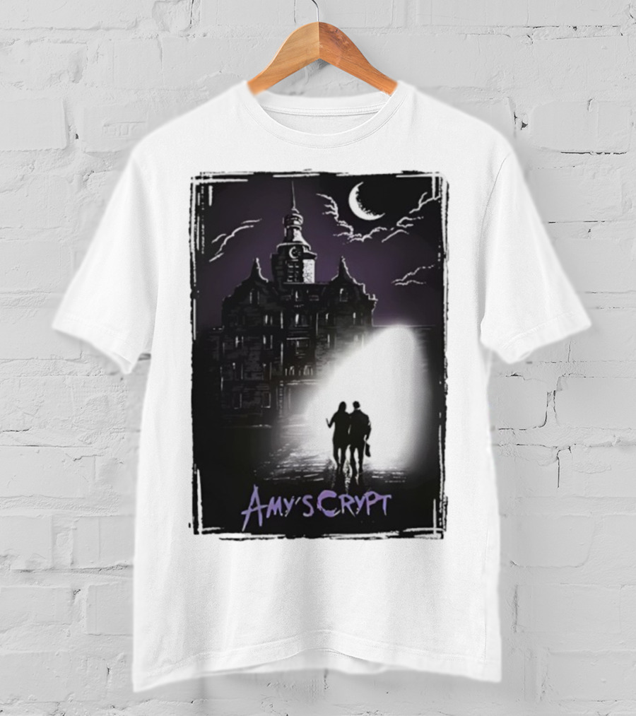 Amy's Crypt Haunted Mansion Moonlit Silhouette Halloween 2025 T-Shirt