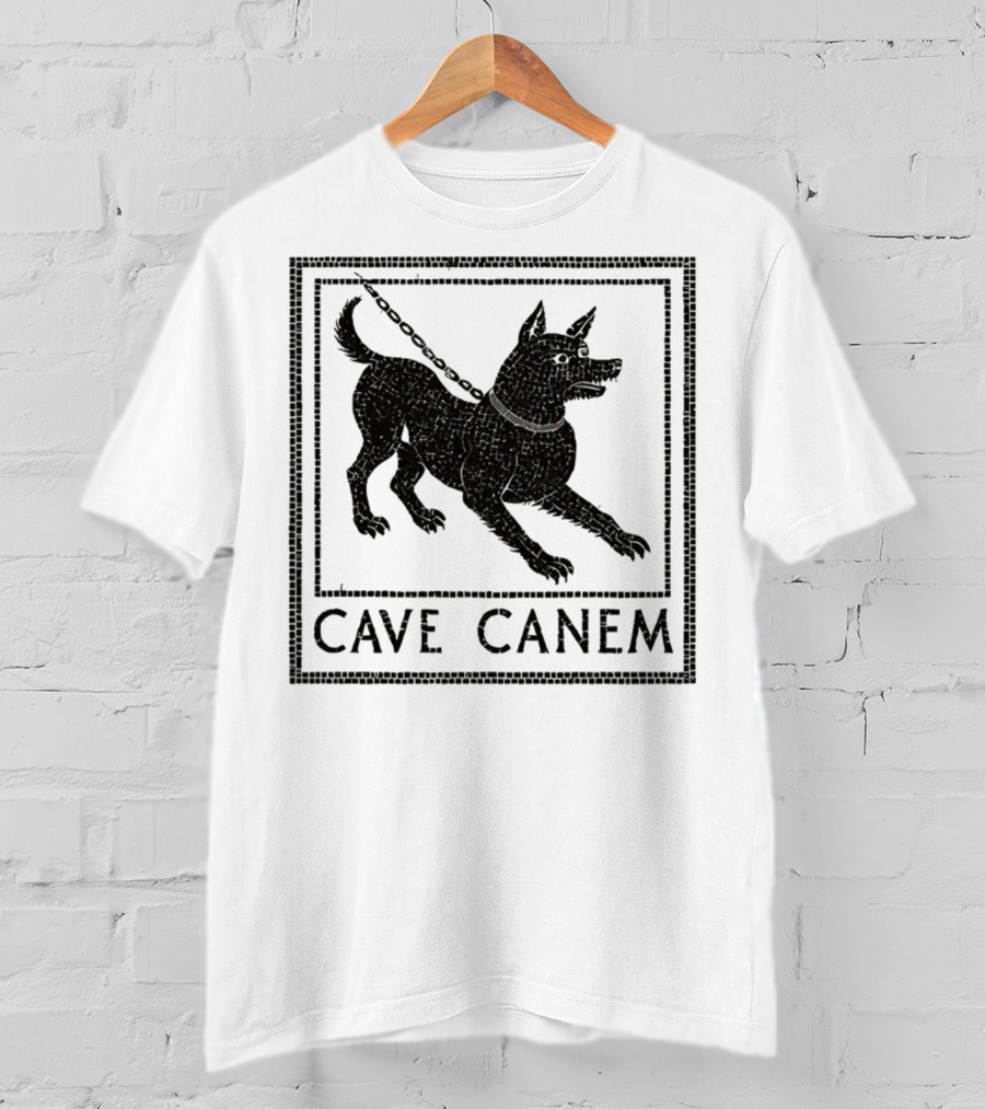 Cave Canem Ancient Pompeii Beware Of Dog Mosaic T-Shirt