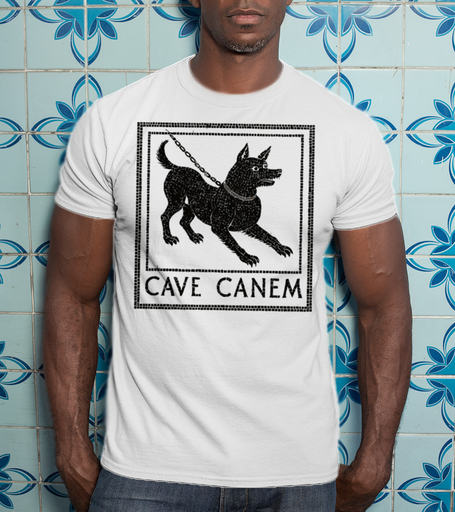 Cave Canem Ancient Pompeii Beware Of Dog Mosaic T-Shirt