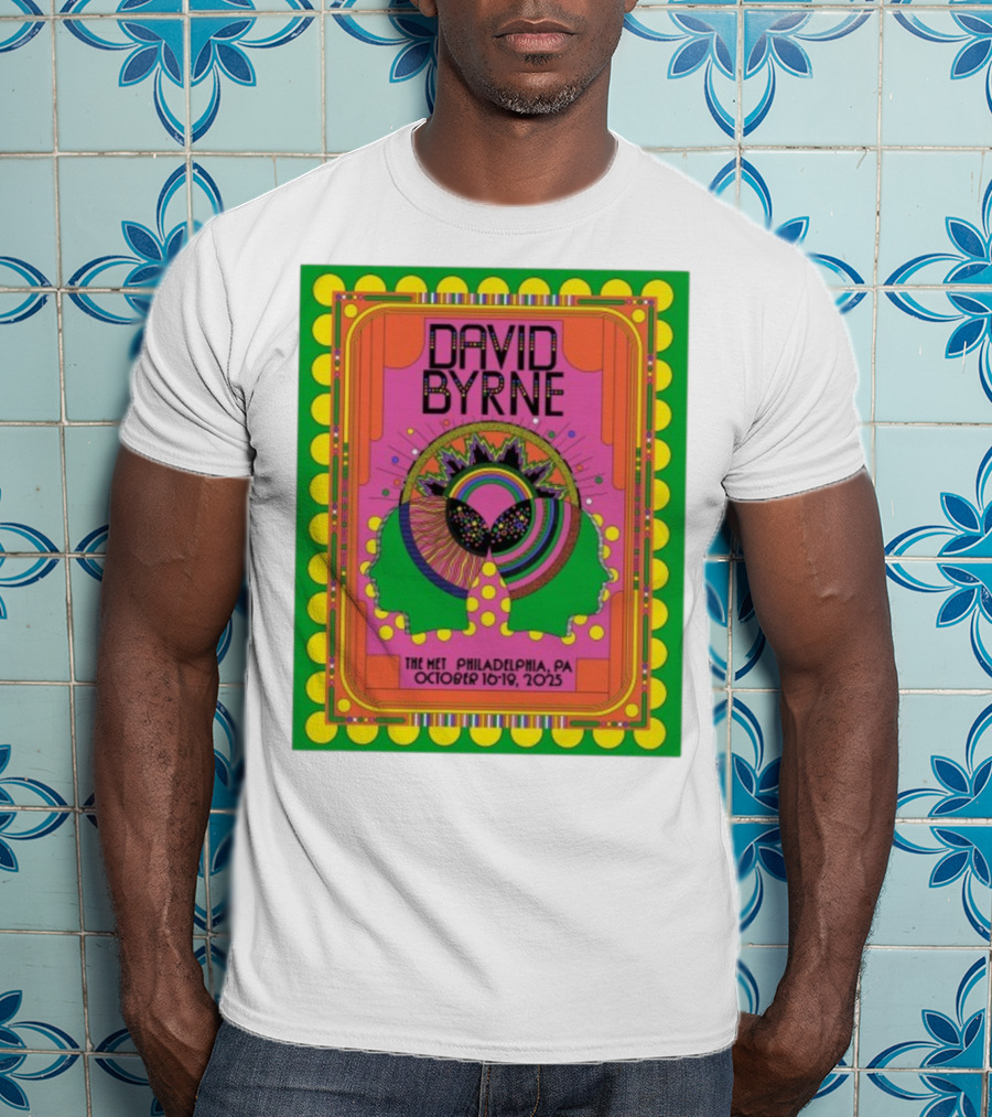David Byrne The Met Philadelphia PA October 16-18 2025 Psychedelic Event T-Shirt