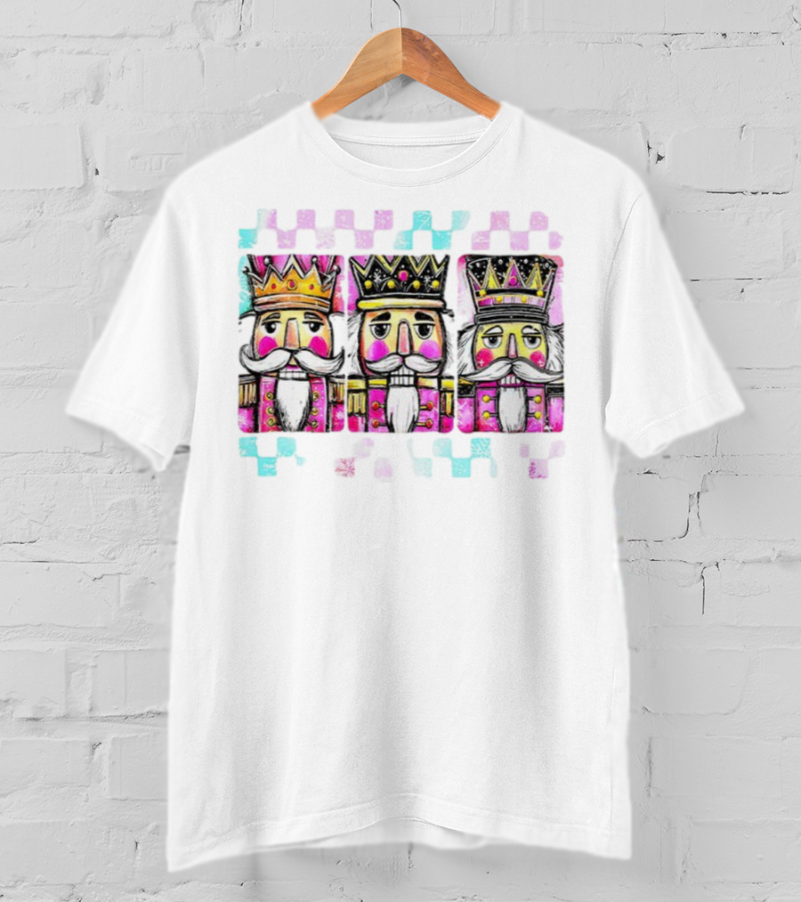 Coquette Nutcracker Glitter Crown Trio Merry Christmas T-Shirt