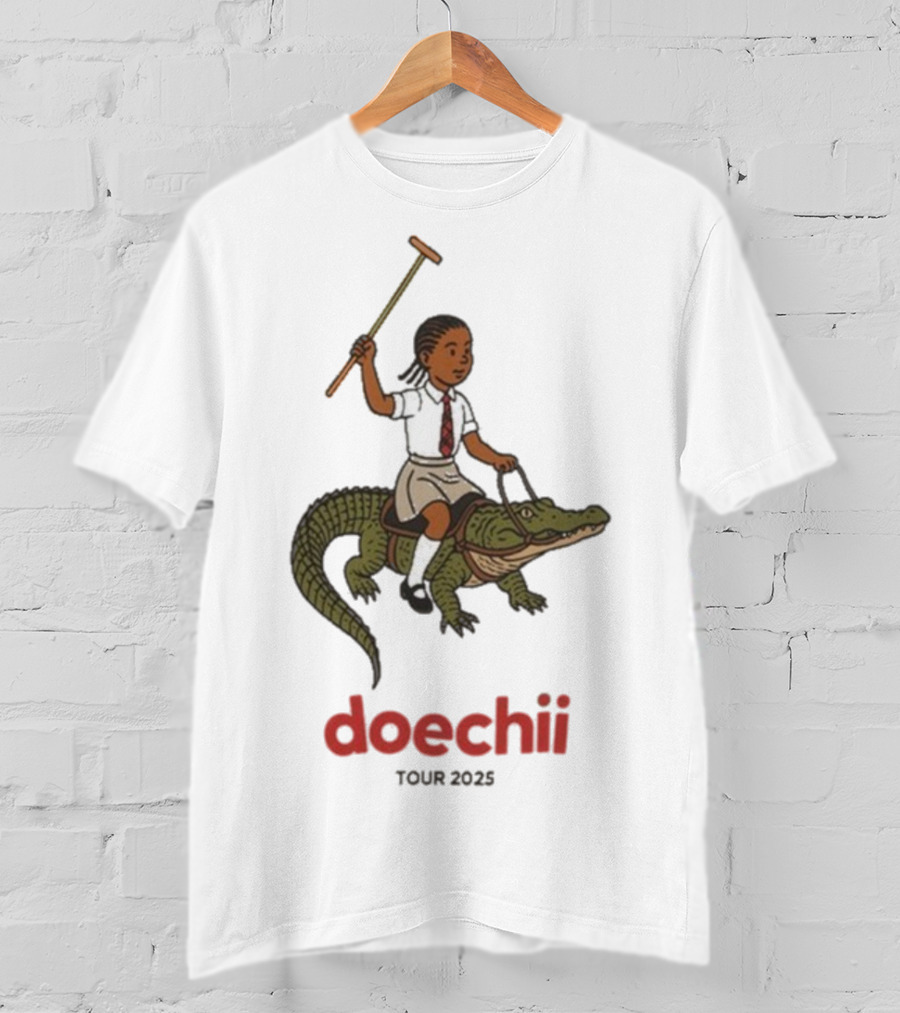 Doechii Tour 2025 Cartoon Riding Gator Adventure T-Shirt