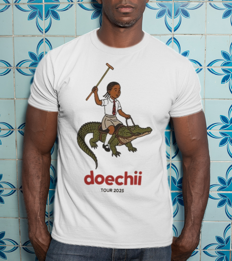 Doechii Tour 2025 Cartoon Riding Gator Adventure T-Shirt