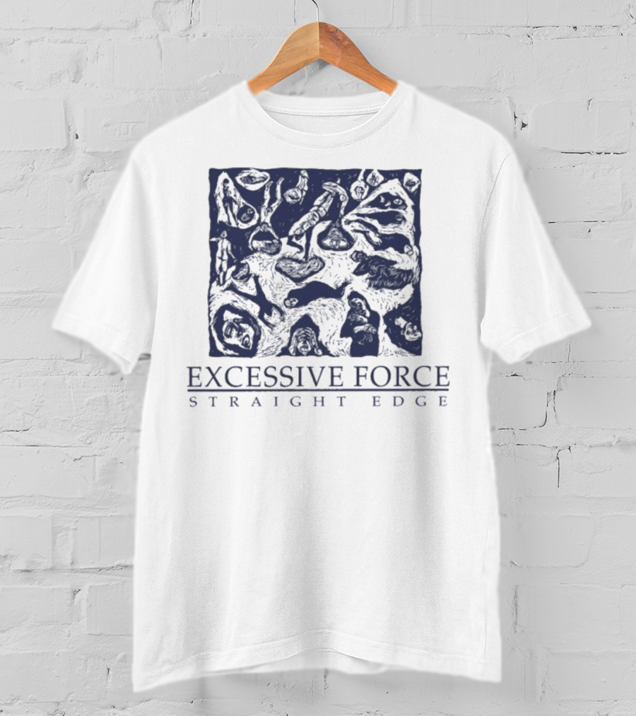Excessive Force Straight Edge Abstract Pattern T-Shirt