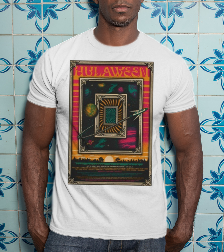 Hulaween 2025 Spirit Of The Suwannee Music Park Live Oak FL Astronaut Outer Space Journey T-Shirt