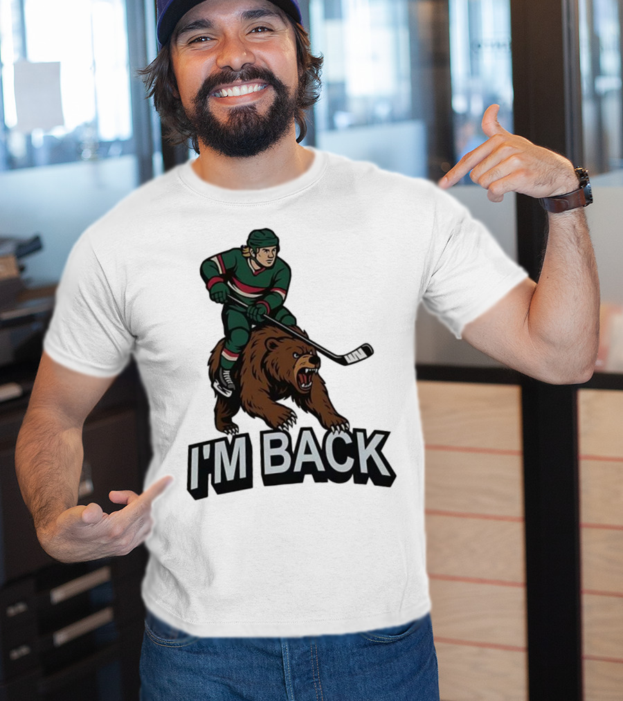 I'm Back Minnesota Wild NHL Bear Hockey Player Graphic T-Shirt