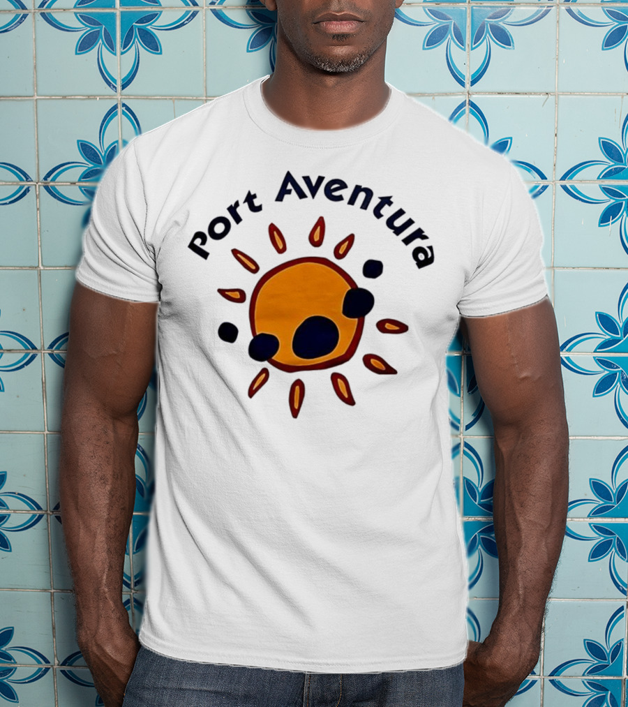 Port Aventura Sunburst Logo Design T-Shirt