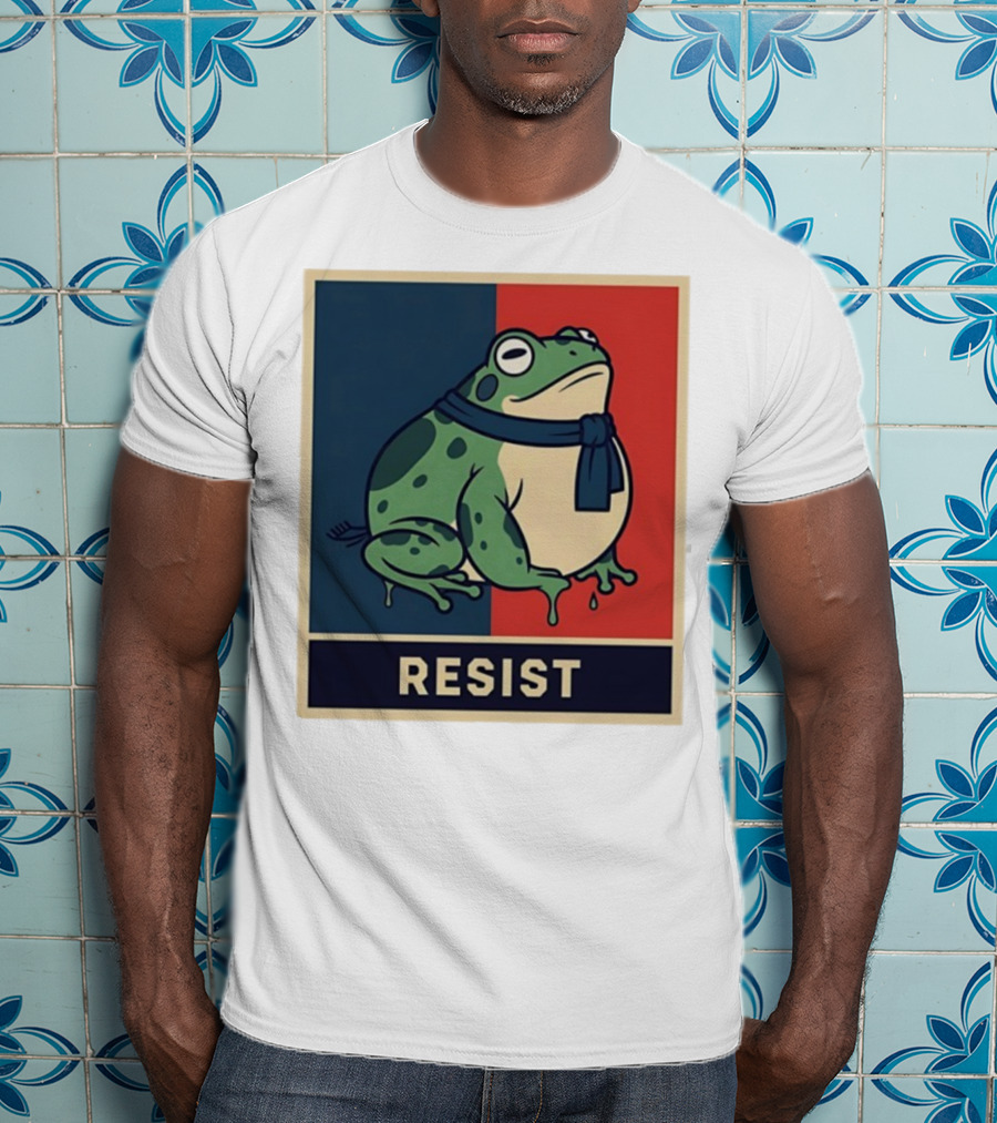 Portland Frog Protest Resist Activist Retro Style T-Shirt