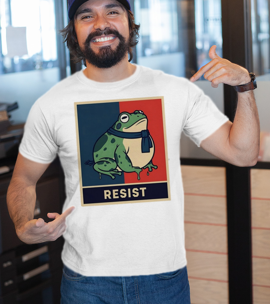 Portland Frog Protest Resist Activist Retro Style T-Shirt