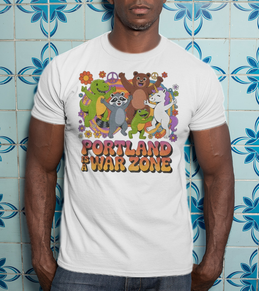 Portland Is A War Zone Peaceful Animal Dance Celebration T-Shirt