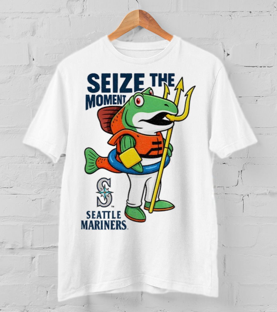 Seattle Mariners Humpy Salmon Trident Seize The Moment MLB T-Shirt