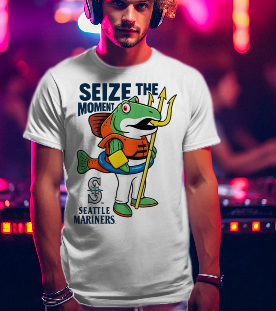 Seattle Mariners Humpy Salmon Trident Seize The Moment MLB T-Shirt
