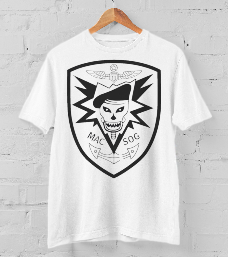 MACV SOG Skull Emblem Vintage Military Patch T-Shirt