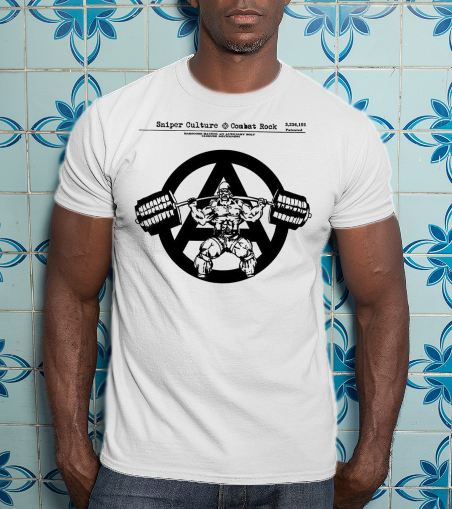 Sniper Culture Combat Rock Powerlifting Circle T-Shirt