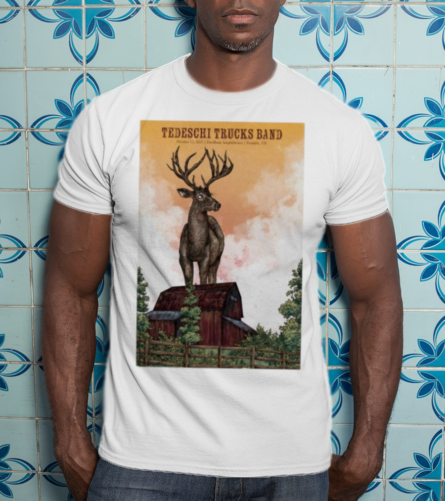 Tedeschi Trucks Band October 15 2025 FirstBank Amphitheater Franklin TN Deer On Barn T-Shirt