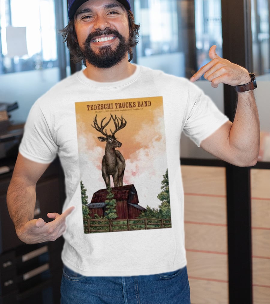 Tedeschi Trucks Band October 15 2025 FirstBank Amphitheater Franklin TN Deer On Barn T-Shirt