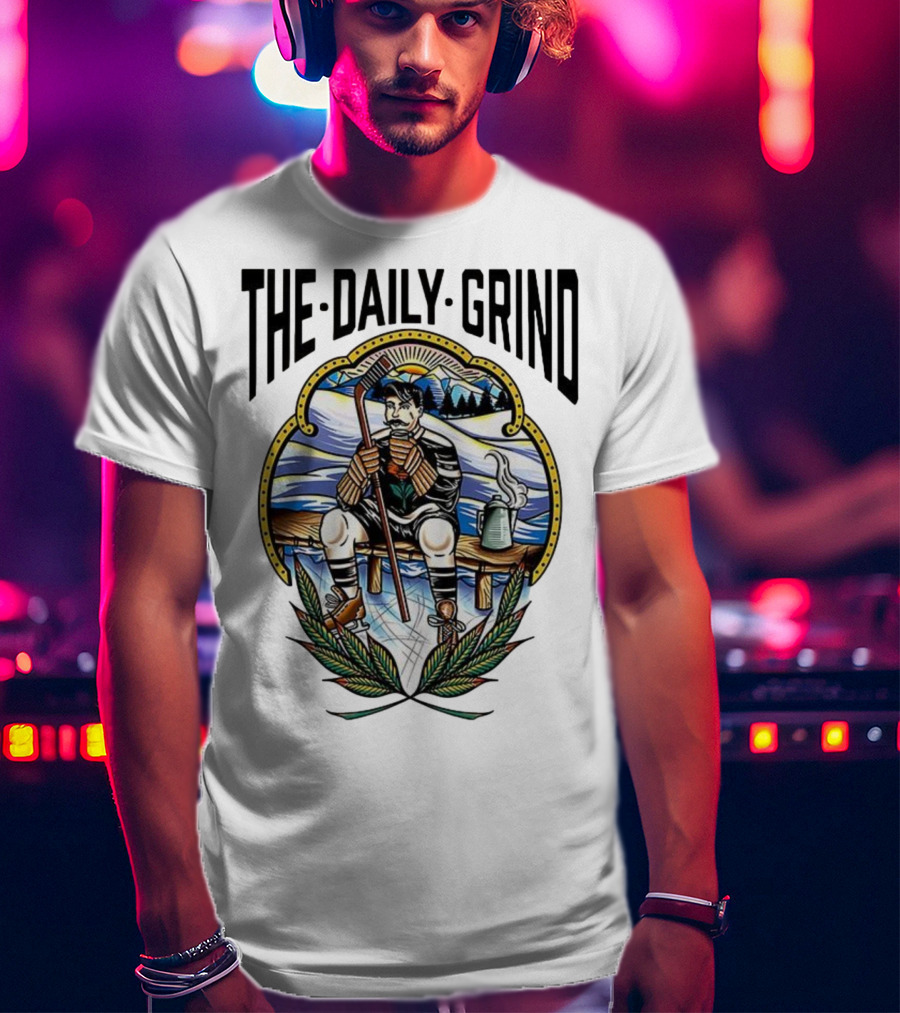 The Daily Grind Hockey Relaxation Scene NHL Inspired T-Shirt