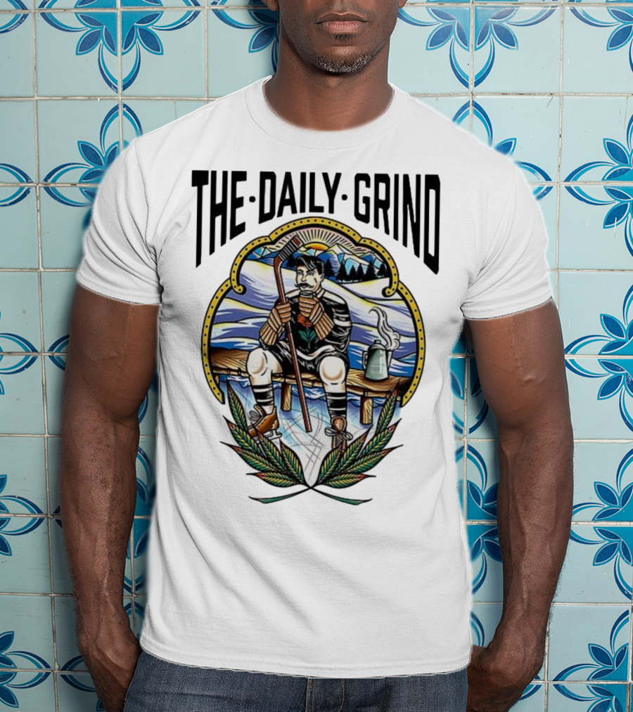 The Daily Grind Hockey Relaxation Scene NHL Inspired T-Shirt