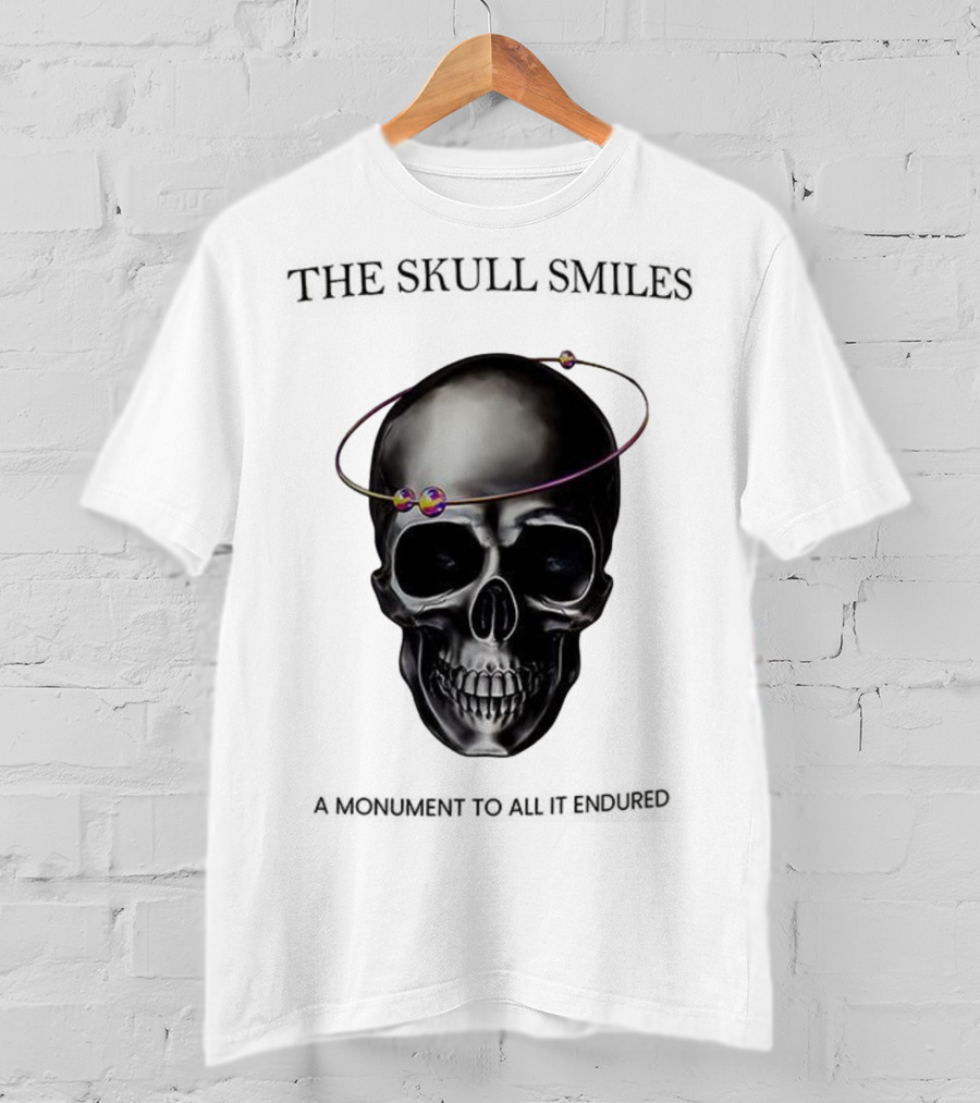 The Skull Smiles A Monument To All It Endured With Planetary Orbit Halo T-Shirt