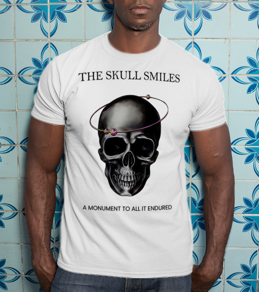 The Skull Smiles A Monument To All It Endured With Planetary Orbit Halo T-Shirt