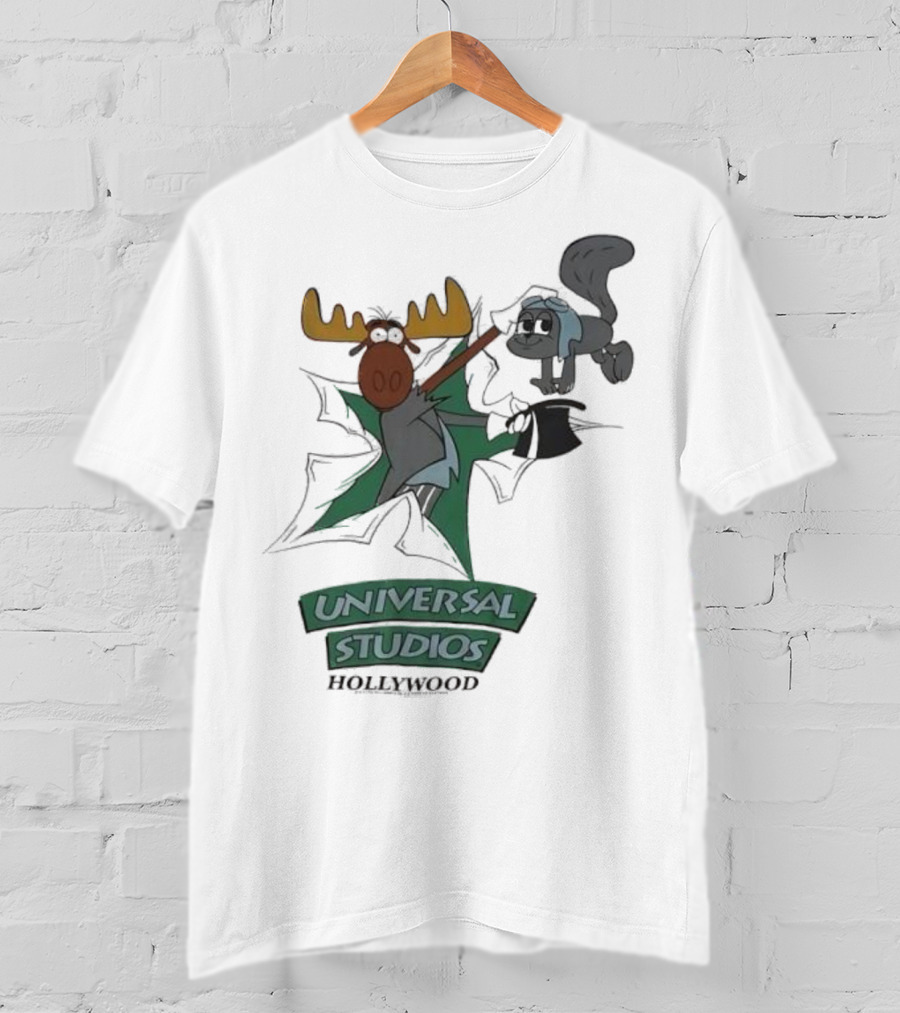 Universal Studios Hollywood Vintage 90s Moose And Squirrel Characters T-Shirt