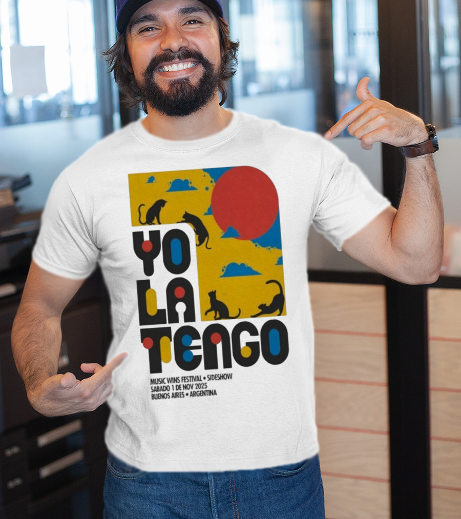 Yo La Tengo Cats And Sun Graphic 11.1.2025 Music Wins Festival Buenos Aires Argentina T-Shirt
