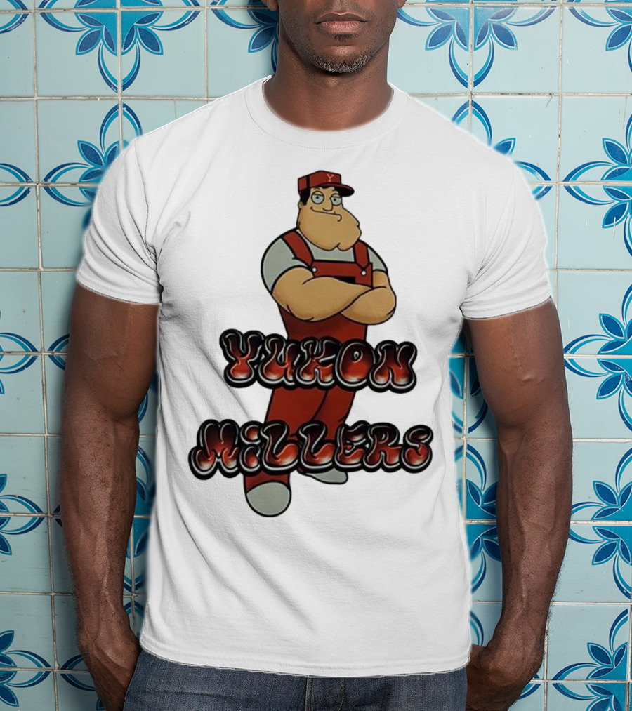 Yukon Millers Overalls Red Cartoon Character T-Shirt