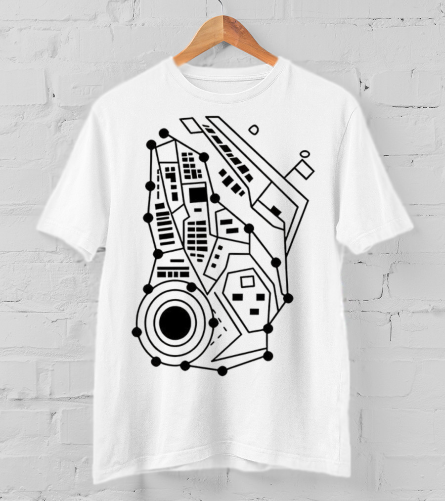 Circuit Board Pattern Tech-Inspired Circuitry T-Shirt
