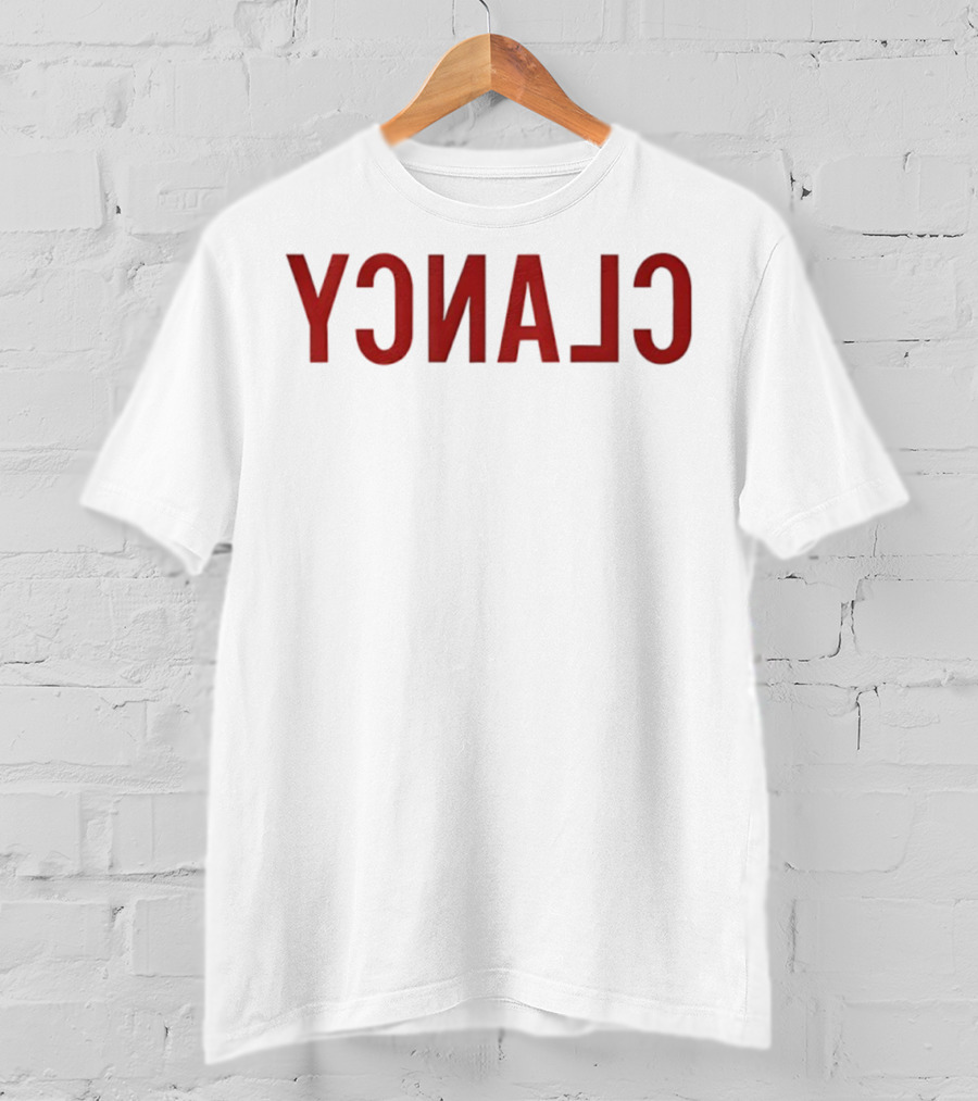 CLANCY Reverse Text Bold Red T-Shirt