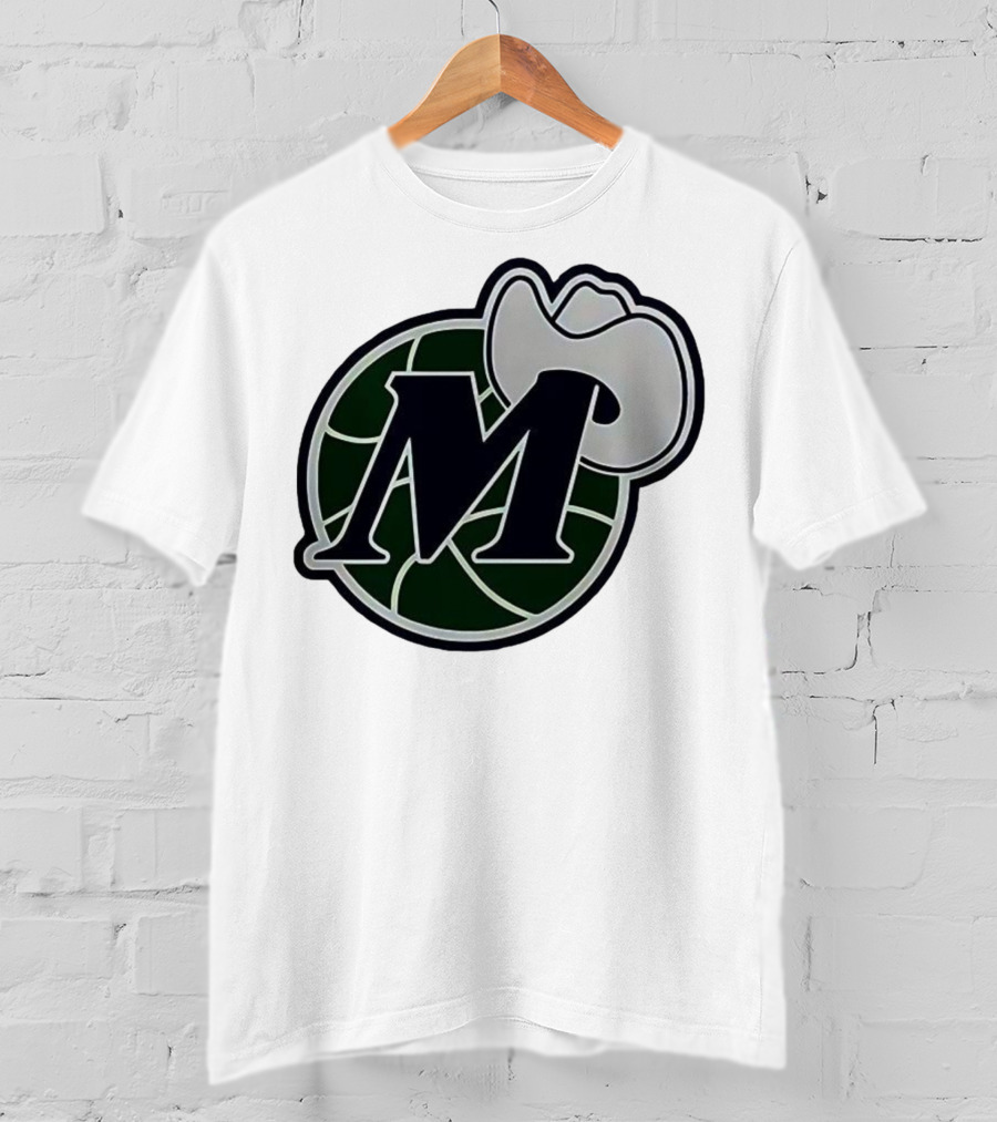 Dallas Mavericks M With Cowboy Hat And Basketball Icon T-Shirt