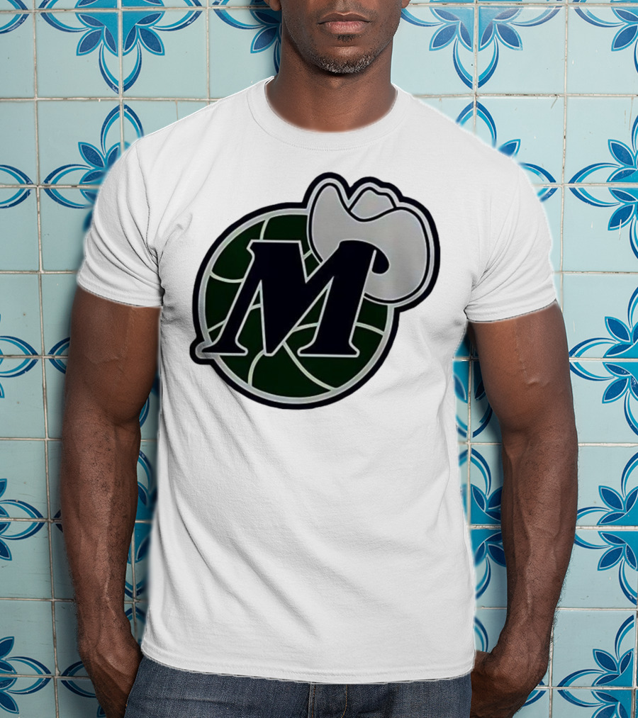 Dallas Mavericks M With Cowboy Hat And Basketball Icon T-Shirt