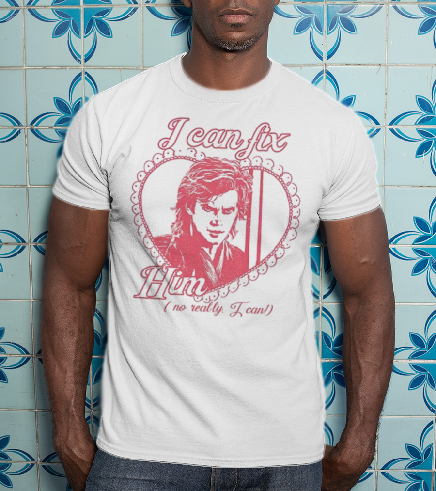Coquette Anakin Skywalker I Can Fix Him Heart Design T-Shirt