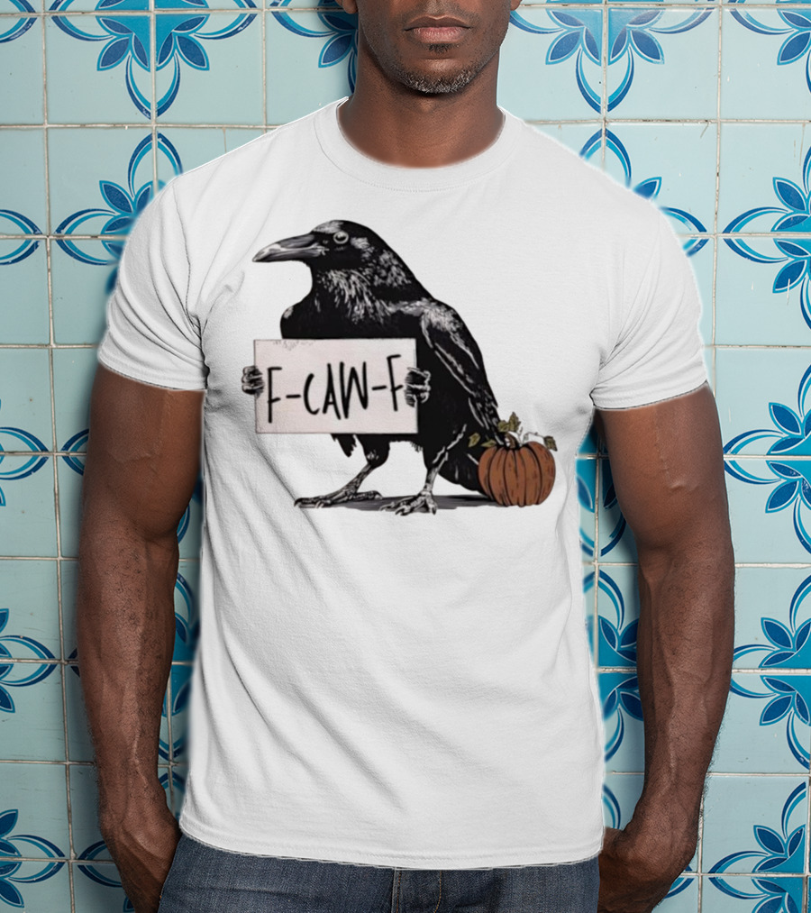 F Caw F Anti Fascism Crow Halloween Raven Pumpkin T-Shirt