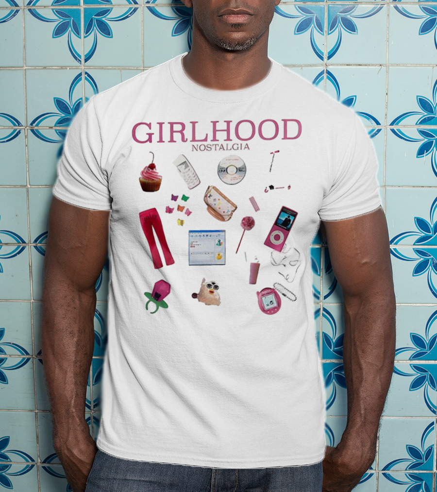 Girlhood Nostalgia 2000s Style Icons IPod Flip Phone Tamagotchi MSN Messenger Cupcake T-Shirt