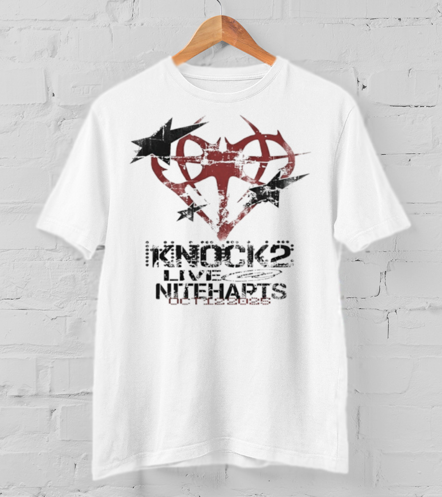 Knock2 Live Niteharts Oct 12 2025 Airplane Heart Symbol T-Shirt