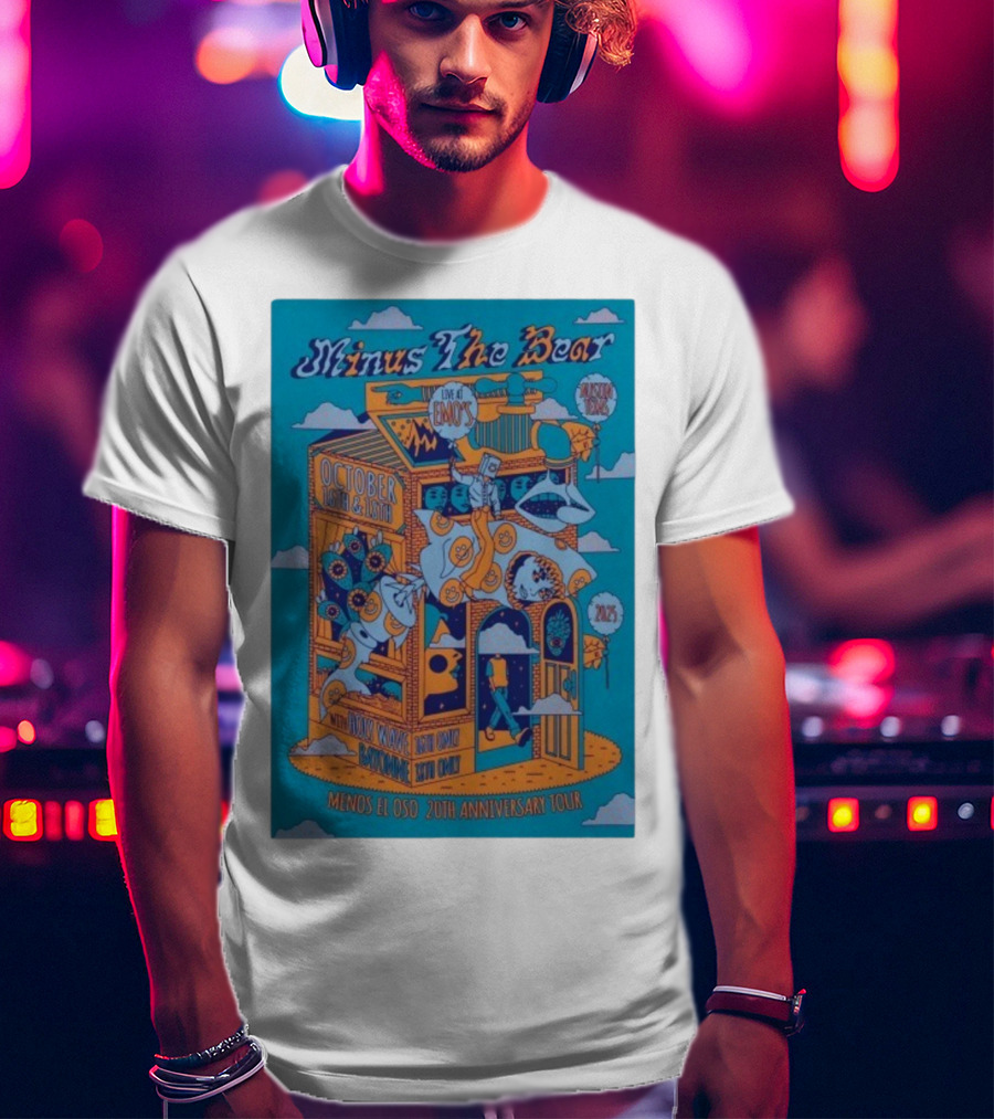 Minus The Bear Live At Emo's Austin Oct 16th & 18th 2025 Menos El Oso 20th Anniversary Tour T-Shirt