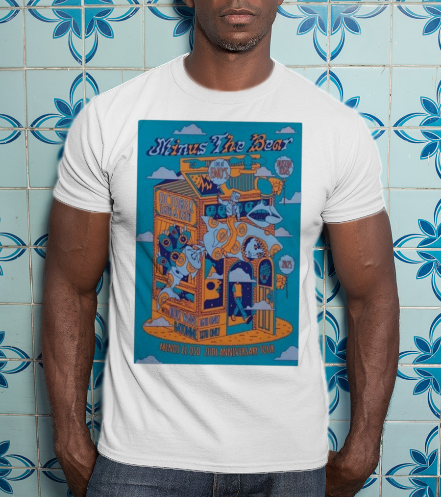 Minus The Bear Live At Emo's Austin Oct 16th & 18th 2025 Menos El Oso 20th Anniversary Tour T-Shirt