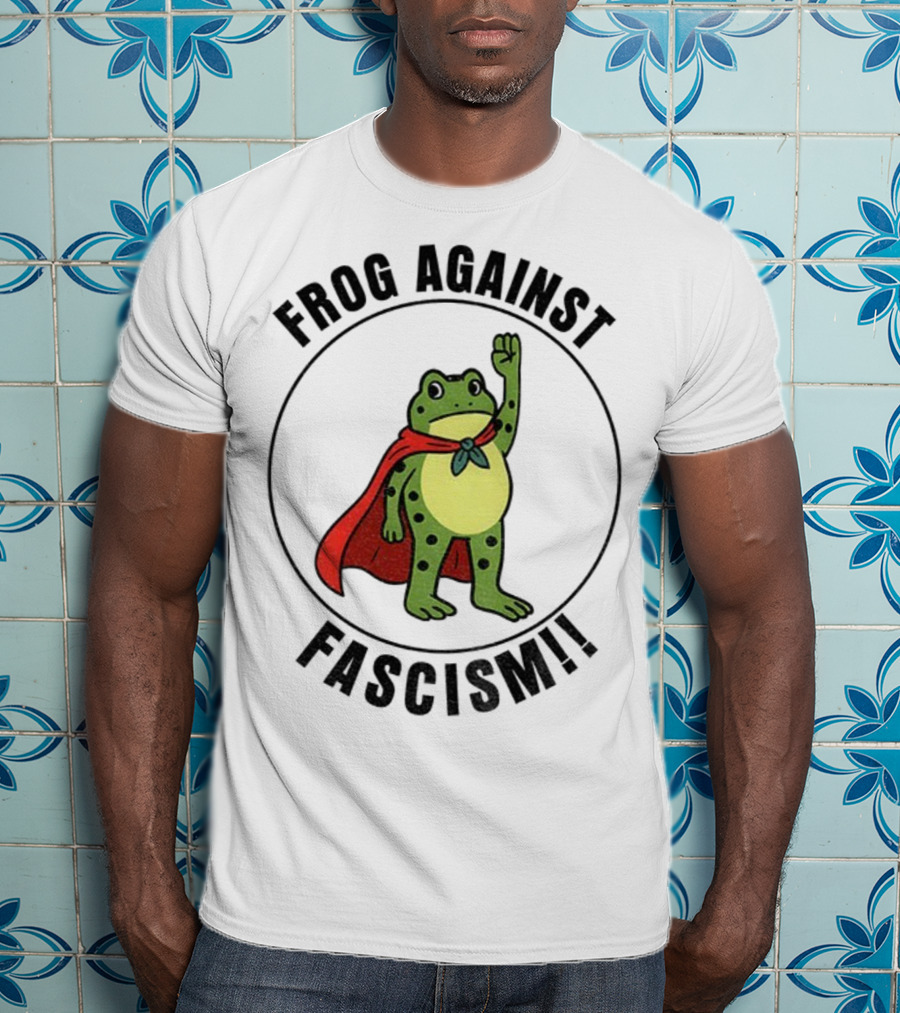 Portland Frog Hero Against Fascism Red Cape Power T-Shirt