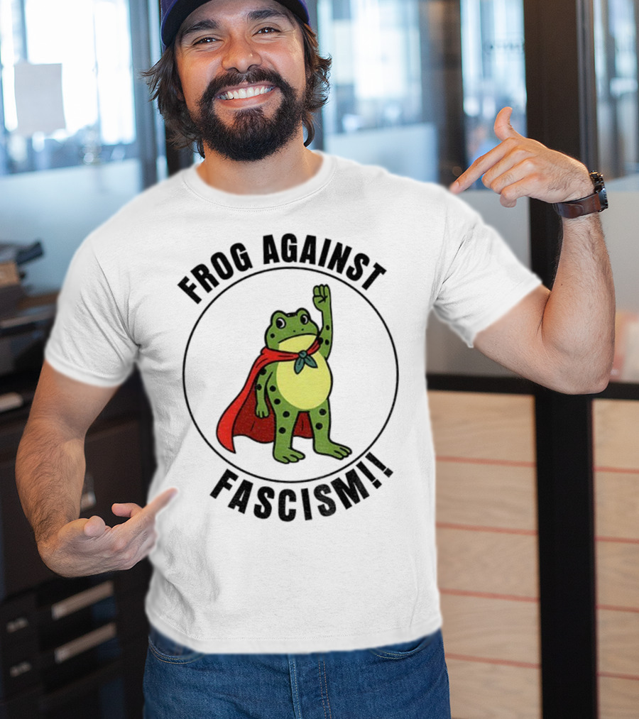 Portland Frog Hero Against Fascism Red Cape Power T-Shirt
