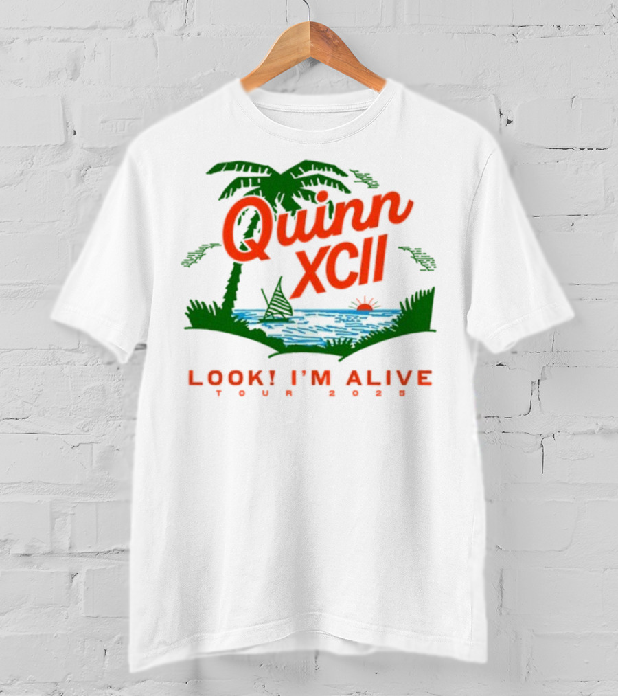 Quinn XCII Look! I’m Alive Tour 2025 Palm Trees Sunset Lake Scene T-Shirt